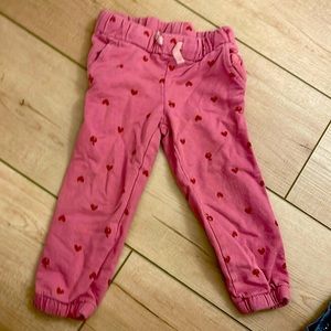 Carter’s 2T Pink Heart/Apple Sweatpants